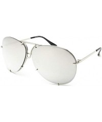 Oval Sunglasses Women Retro Classic Brand Designer Oval Sunglasses Coating Mirror Lens Shades - White Mirror - CP198O45Z2Y $2...