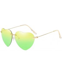 Sport Unique Fashion Design Heart-shaped Sunglasses Streetwear for Women Vintage - Yellow&green - CU18DMMYNKR $12.30