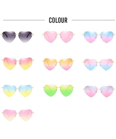 Sport Unique Fashion Design Heart-shaped Sunglasses Streetwear for Women Vintage - Yellow&green - CU18DMMYNKR $12.30