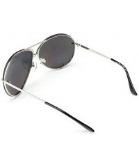 Oval Sunglasses Women Retro Classic Brand Designer Oval Sunglasses Coating Mirror Lens Shades - White Mirror - CP198O45Z2Y $2...