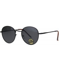 Oval Polarized Lens Mens Trendy Hipster Dad Shade Round Oval Sunglasses - All Black - C918Q0EHMD6 $10.97