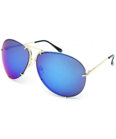 Oval Sunglasses Women Retro Classic Brand Designer Oval Sunglasses Coating Mirror Lens Shades - White Mirror - CP198O45Z2Y $2...