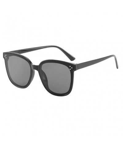 Oversized Sunglasses Polarized Fashion Oversized Polarized Protection - Black - CQ196DC5QXZ $19.65