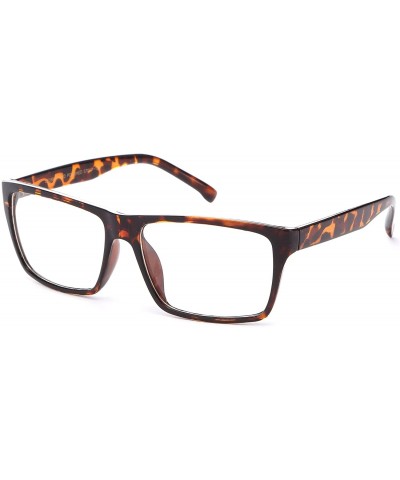 Square Unisex Retro Squared Celebrity Star Simple Clear Lens Fashion Glasses - 1886 Tortoise - C111T16KLJB $9.00