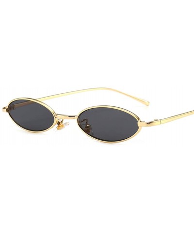 Oval Vintage Oval Sunglasses for Women Slender Metal Frame Candy Colors - Grey - CR18E4U7T3G $23.64