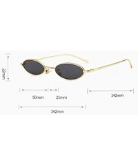 Oval Vintage Oval Sunglasses for Women Slender Metal Frame Candy Colors - Grey - CR18E4U7T3G $10.22