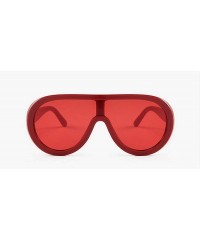 Shield Futuristic Oversize Sunglasses Mirrored Fashion - Red - CY18SZL9NZN $12.51