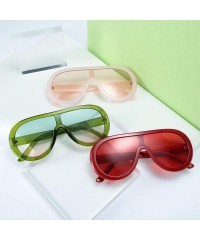 Shield Futuristic Oversize Sunglasses Mirrored Fashion - Red - CY18SZL9NZN $12.51