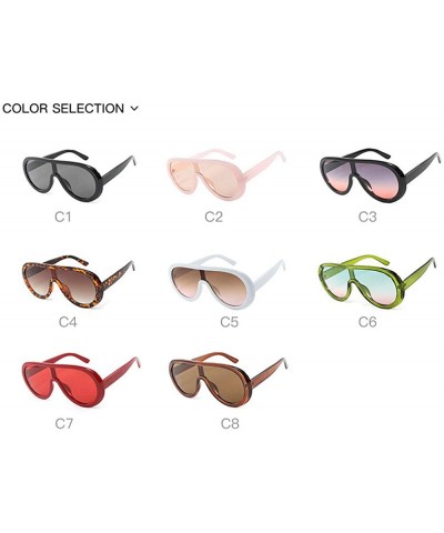 Shield Futuristic Oversize Sunglasses Mirrored Fashion - Red - CY18SZL9NZN $12.51