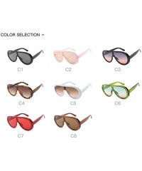 Shield Futuristic Oversize Sunglasses Mirrored Fashion - Red - CY18SZL9NZN $12.51
