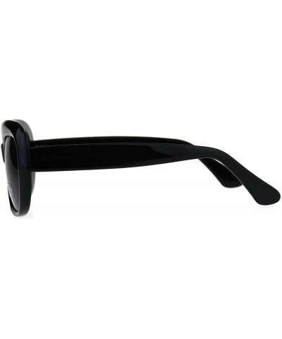 Rectangular Womens Rectangular Mod Thick Plastic 20s Style Retro Sunglasses - All Black - CC189ILOI6I $10.19