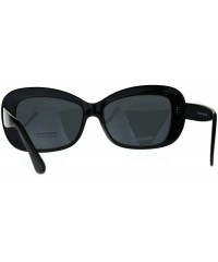 Rectangular Womens Rectangular Mod Thick Plastic 20s Style Retro Sunglasses - All Black - CC189ILOI6I $10.19