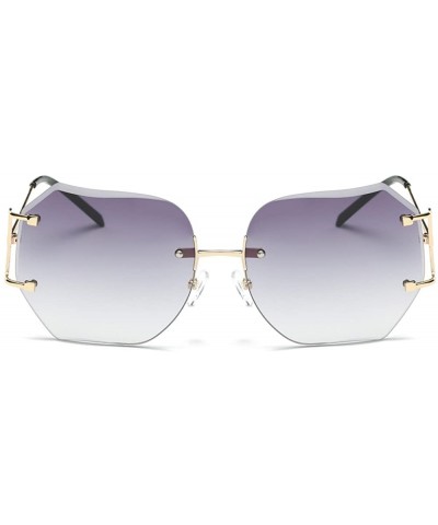 Rimless Sunglasses for Men Women Vintage Sunglasses Gradient Color Sunglasses Retro Glasses Eyewear Rimless Sunglasses - CV18...