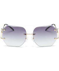 Rimless Sunglasses for Men Women Vintage Sunglasses Gradient Color Sunglasses Retro Glasses Eyewear Rimless Sunglasses - CV18...