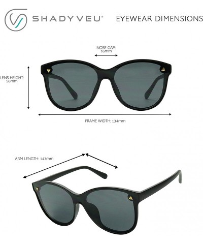 Oversized Oversized Retro Round Cat Eye Sunglasses Chic Mod Flat Lens High Fashion Classic Women's Shades - Black - CX18Y8LI3...