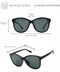 Oversized Oversized Retro Round Cat Eye Sunglasses Chic Mod Flat Lens High Fashion Classic Women's Shades - Black - CX18Y8LI3...