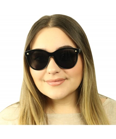 Oversized Oversized Retro Round Cat Eye Sunglasses Chic Mod Flat Lens High Fashion Classic Women's Shades - Black - CX18Y8LI3...