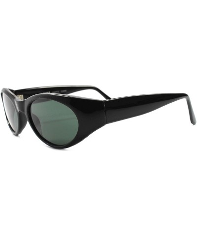 Oval Classic Vintage 70s Hip Indie Fashion Black Oval Sunglasses - CQ18023WCHE $23.13