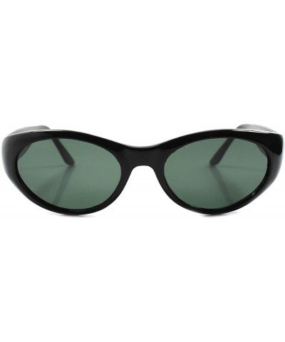 Oval Classic Vintage 70s Hip Indie Fashion Black Oval Sunglasses - CQ18023WCHE $10.79
