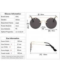 Round Men Women Vintage Round Brow Sunglasses Colored Metal Frame Tinted Lens Shades - .Gold-pink-mirror - CM18IGUCW2N $8.83