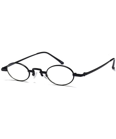 Round Unisex Vintage Oval Glasses Small Metal Frames Sunglasses UV400 - Black White - CP18NO9WQUQ $21.05