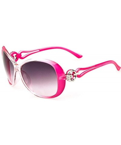 Oval Women Fashion Oval Shape UV400 Framed Sunglasses Sunglasses - Rose Red - CT18UE5R3MW $8.47