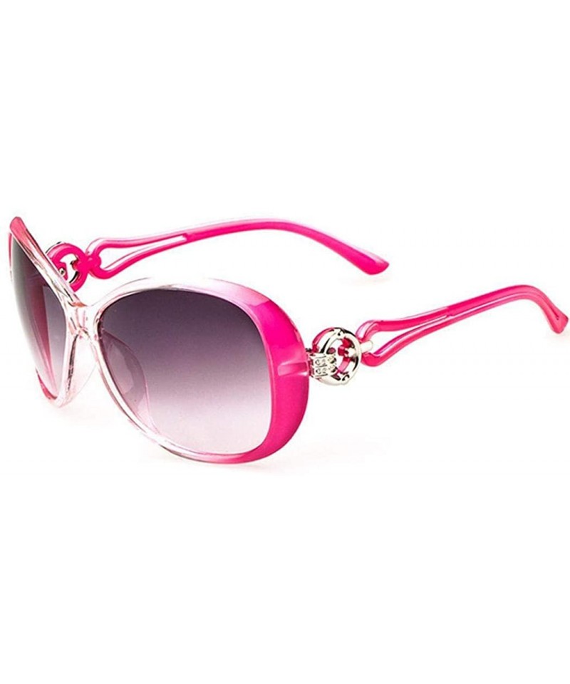 Oval Women Fashion Oval Shape UV400 Framed Sunglasses Sunglasses - Rose Red - CT18UE5R3MW $8.47