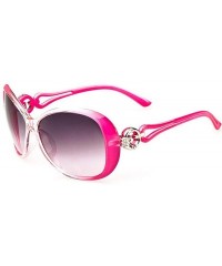 Oval Women Fashion Oval Shape UV400 Framed Sunglasses Sunglasses - Rose Red - CT18UE5R3MW $8.47