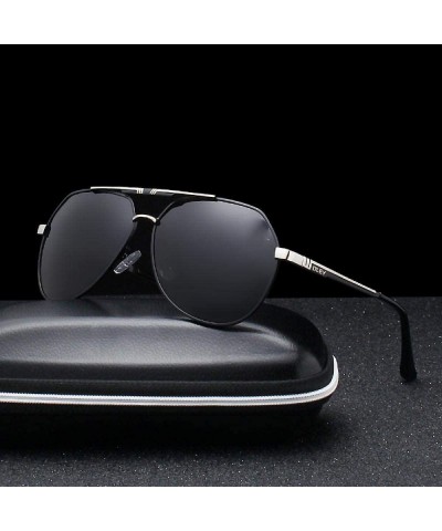 Oversized Men's Sunglasses Brand Designer Pilot Polarized Male Sun Glasses Y7700 C1BOX - Y7700 C3box - C918XDWWLT8 $15.15