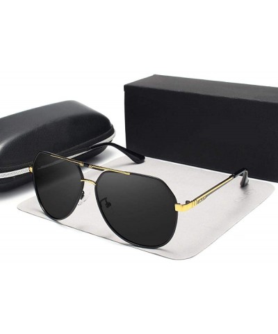 Oversized Men's Sunglasses Brand Designer Pilot Polarized Male Sun Glasses Y7700 C1BOX - Y7700 C3box - C918XDWWLT8 $15.15