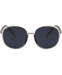 Round Women Fashion Eyewear Round Transparent 21SUNglasses with Case UV400 - Transparent Grey Frame/Pink Lens - C418WID8AEM $...