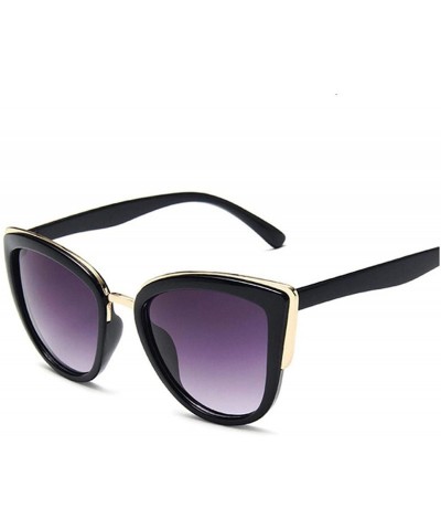 Cat Eye Vintage Cat Eye Sunglasses Women Retro Driving Round Metal Frame Sun Glasses Female Mirror UV400 - CC198ZX6Y33 $33.37