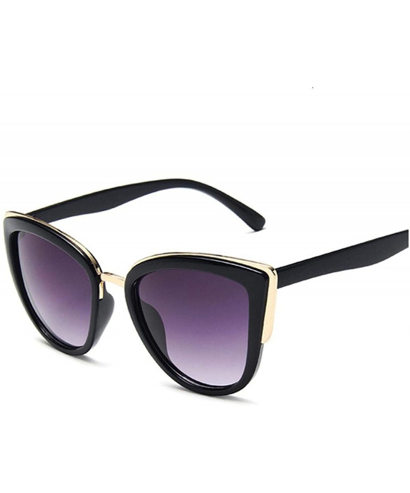 Cat Eye Vintage Cat Eye Sunglasses Women Retro Driving Round Metal Frame Sun Glasses Female Mirror UV400 - CC198ZX6Y33 $33.37