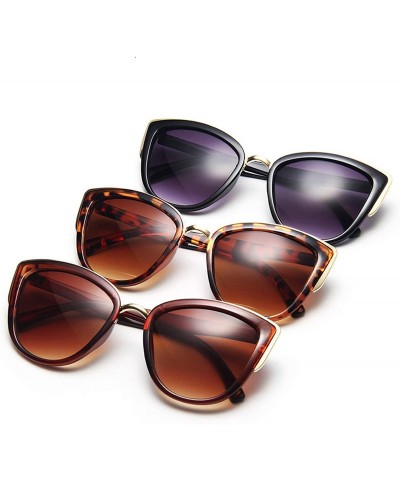 Cat Eye Vintage Cat Eye Sunglasses Women Retro Driving Round Metal Frame Sun Glasses Female Mirror UV400 - CC198ZX6Y33 $33.37