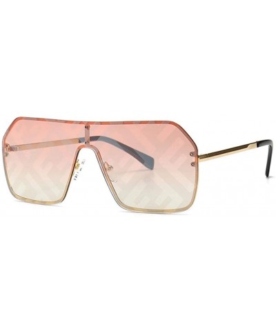 Rimless Oversized Sunglasses Fashion Sun Glasses Woman Retro Glasses Square Rimless Shield Sunglasses - No.2 - C718T0YQZ80 $2...