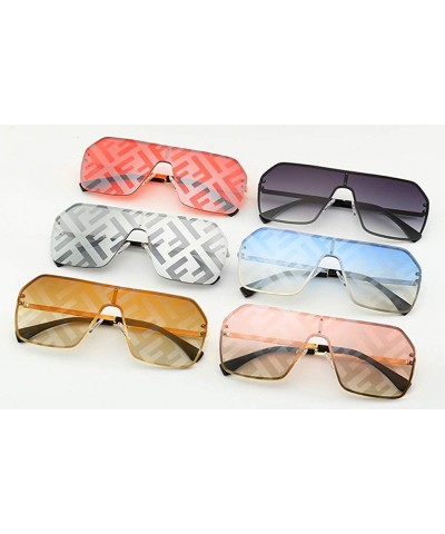 Rimless Oversized Sunglasses Fashion Sun Glasses Woman Retro Glasses Square Rimless Shield Sunglasses - No.2 - C718T0YQZ80 $1...