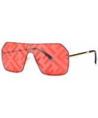 Rimless Oversized Sunglasses Fashion Sun Glasses Woman Retro Glasses Square Rimless Shield Sunglasses - No.2 - C718T0YQZ80 $1...