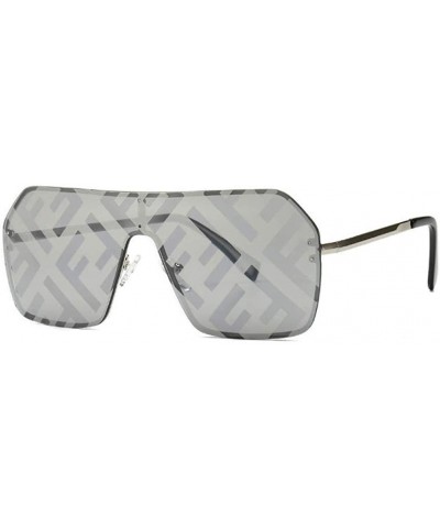 Rimless Oversized Sunglasses Fashion Sun Glasses Woman Retro Glasses Square Rimless Shield Sunglasses - No.2 - C718T0YQZ80 $1...