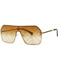 Rimless Oversized Sunglasses Fashion Sun Glasses Woman Retro Glasses Square Rimless Shield Sunglasses - No.2 - C718T0YQZ80 $1...