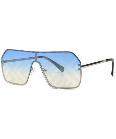 Rimless Oversized Sunglasses Fashion Sun Glasses Woman Retro Glasses Square Rimless Shield Sunglasses - No.2 - C718T0YQZ80 $1...