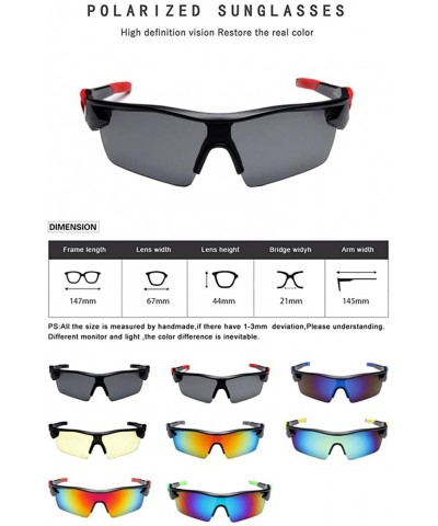 Oversized Polarized Sunglasses bicycle glasses- Sports UV400 Protection TR90 Frame Baseball Running Hiking Fishing Driving - ...
