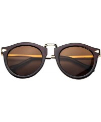 Round Women's Unisex Arrow Style Sunglasses Metal Frame Round Sunglasses - Brown - C8121UTS01R $9.42