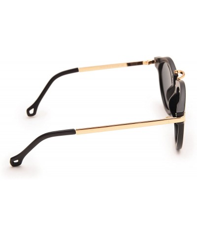 Round Women's Unisex Arrow Style Sunglasses Metal Frame Round Sunglasses - Brown - C8121UTS01R $9.42