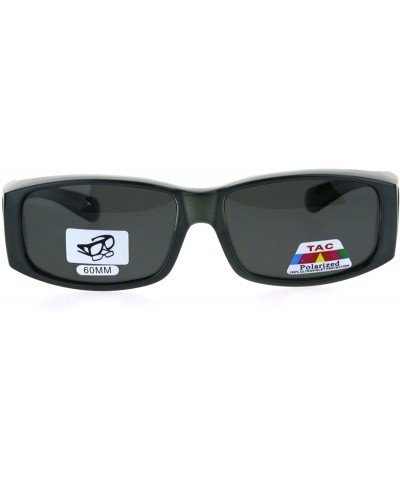 Rectangular Polarized Womens Pearl Rectangular 60mm OTG Fit Over Sunglasses - Grey - CT185G5SRCQ $24.63