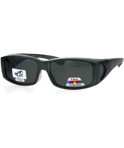 Rectangular Polarized Womens Pearl Rectangular 60mm OTG Fit Over Sunglasses - Grey - CT185G5SRCQ $13.12