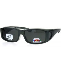 Rectangular Polarized Womens Pearl Rectangular 60mm OTG Fit Over Sunglasses - Grey - CT185G5SRCQ $13.12