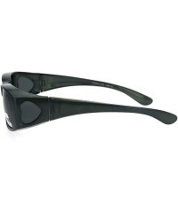 Rectangular Polarized Womens Pearl Rectangular 60mm OTG Fit Over Sunglasses - Grey - CT185G5SRCQ $13.12