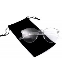 Sport Colorful One Piece Rimless Transparent Sunglasses Women Tinted Candy Colored Glasses - Clear - CA18KKOI4HR $8.10