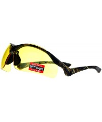 Rimless Yellow Lens Protective Safety Glasses UV 400 ANSI Z87.1+ Up Down Temple - Camouflage - CK189LSX0UC $9.24