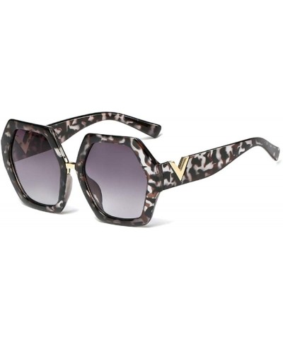 Semi-rimless Extra Large Women Sunglasses Geometrical Hexagonal Bold Frame Oversized Glasses - Tortoise Grey - CM18W0LW3W4 $2...